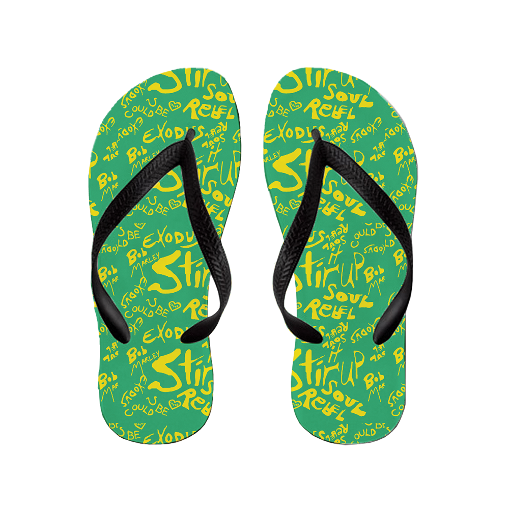 Song Pattern Flip Flops Bob Marley Official Store