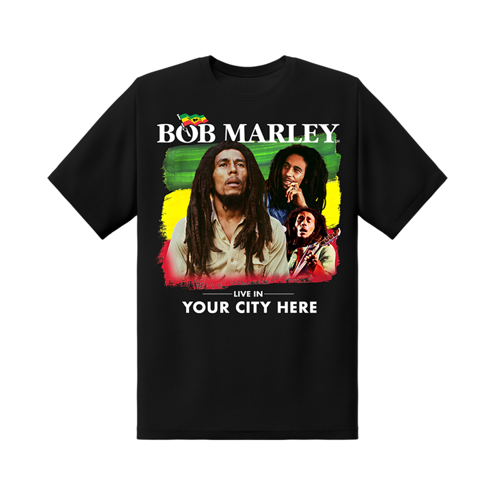 Customizable Bob Marley Tour Black T-Shirt