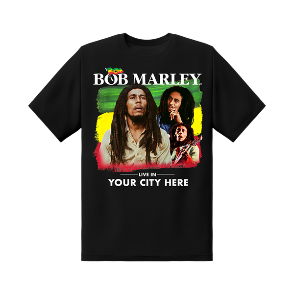 Customizable Bob Marley Tour Black TShirt Bob Marley Official Store