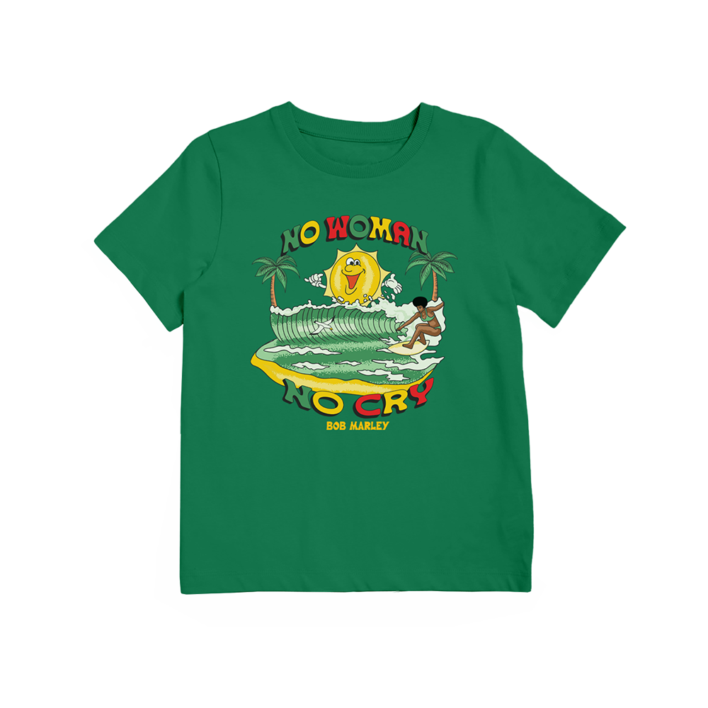 No Woman No Cry Green Kids T-Shirt