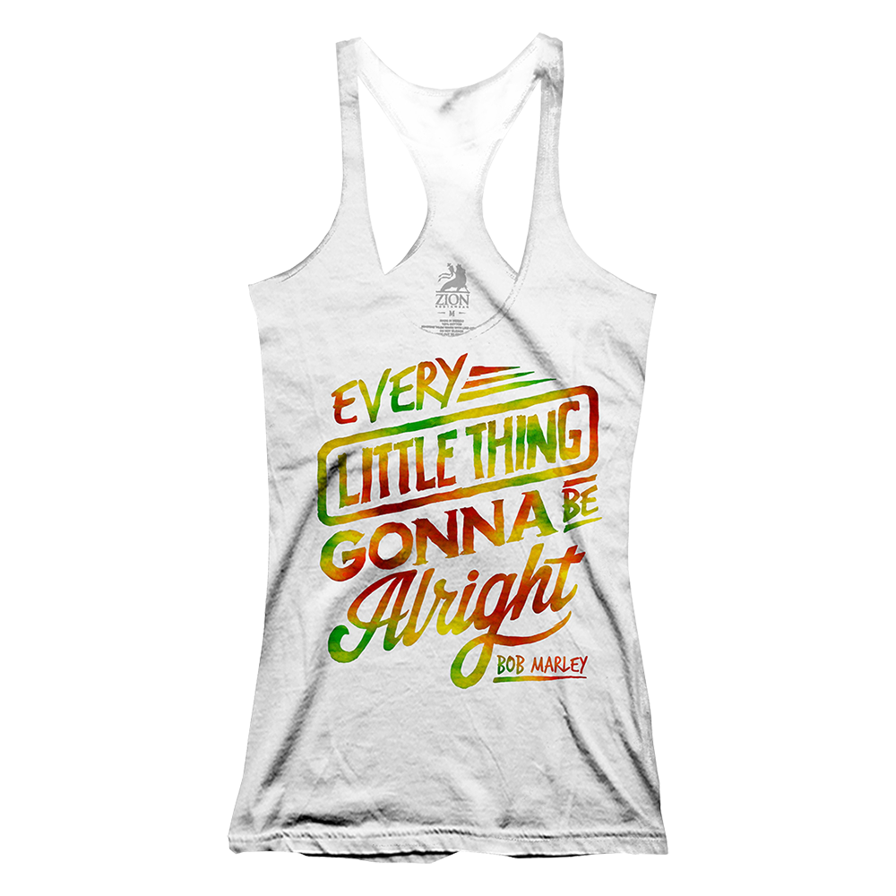 Every Little Thing White Ladies Racerback Tank