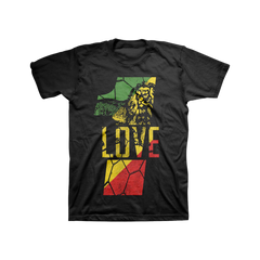 Women's: Bob Marley - One Love Stripe Apparel Womens T-Shirts - Black 