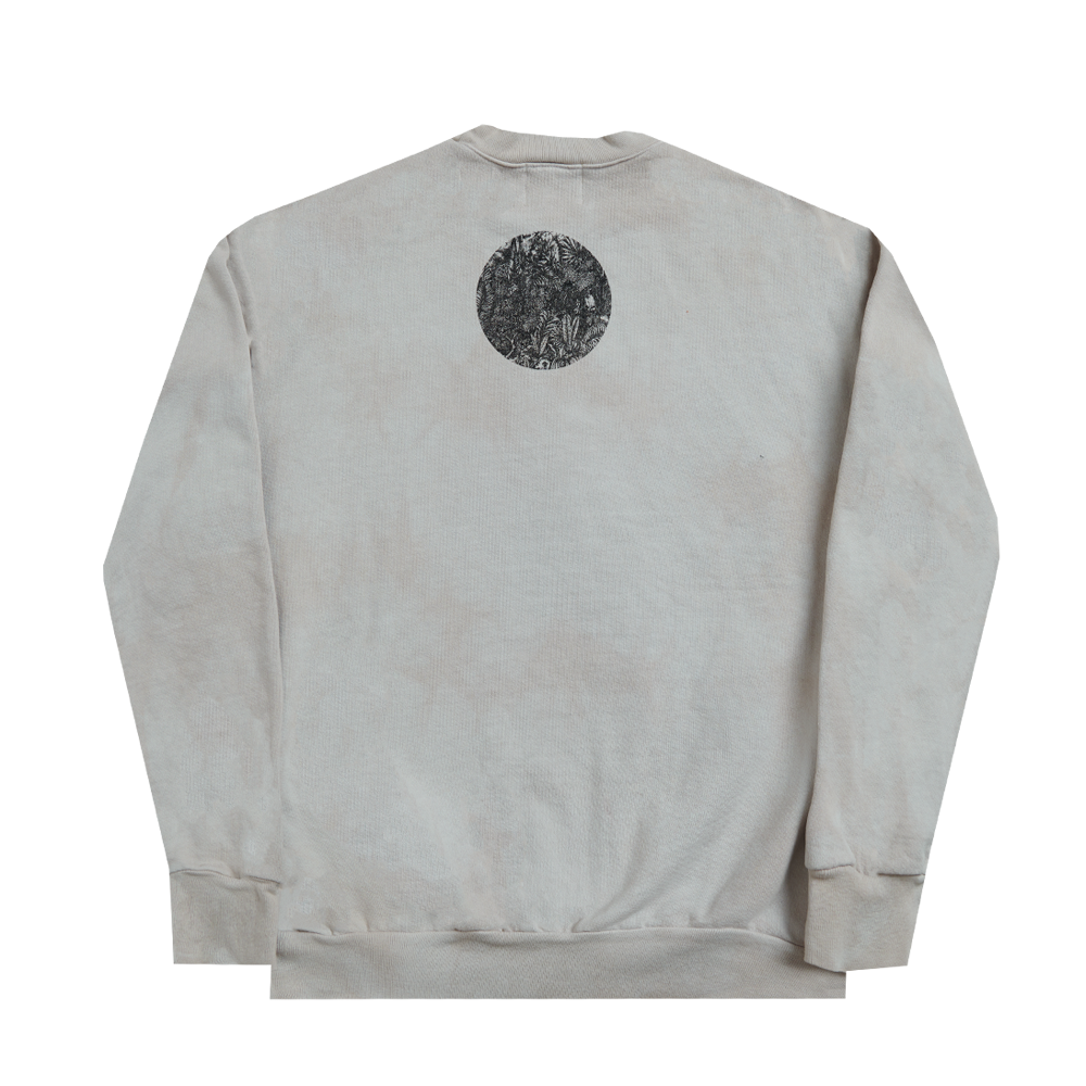 Washed Printed Crew Lion Sweatshirt - Bob Marley Official Store Washed Printed Crew Lion Sweatshirt - Bob Marley Official Store